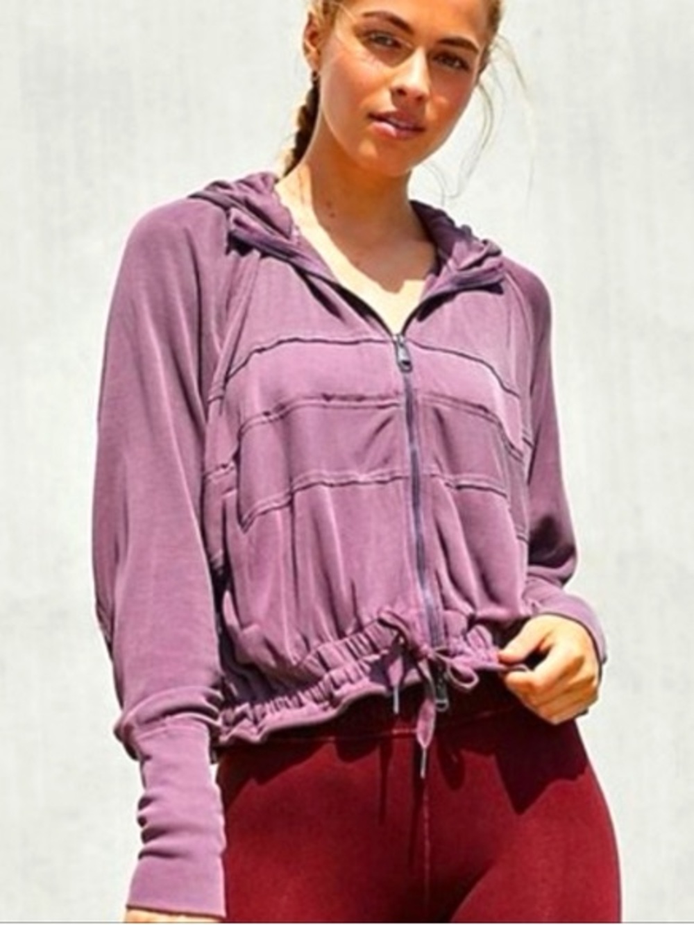 Free People Movement Women's Hooded Zip Jacket Size Medium Purple